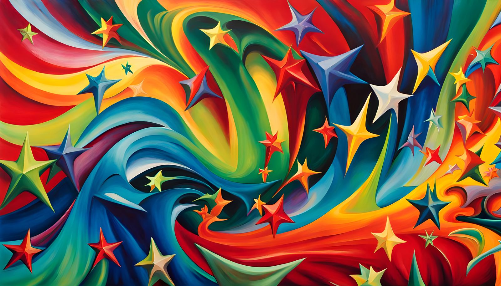 Iridescent Stars in Magnetic Whirlpool: Abstract Expressioni...