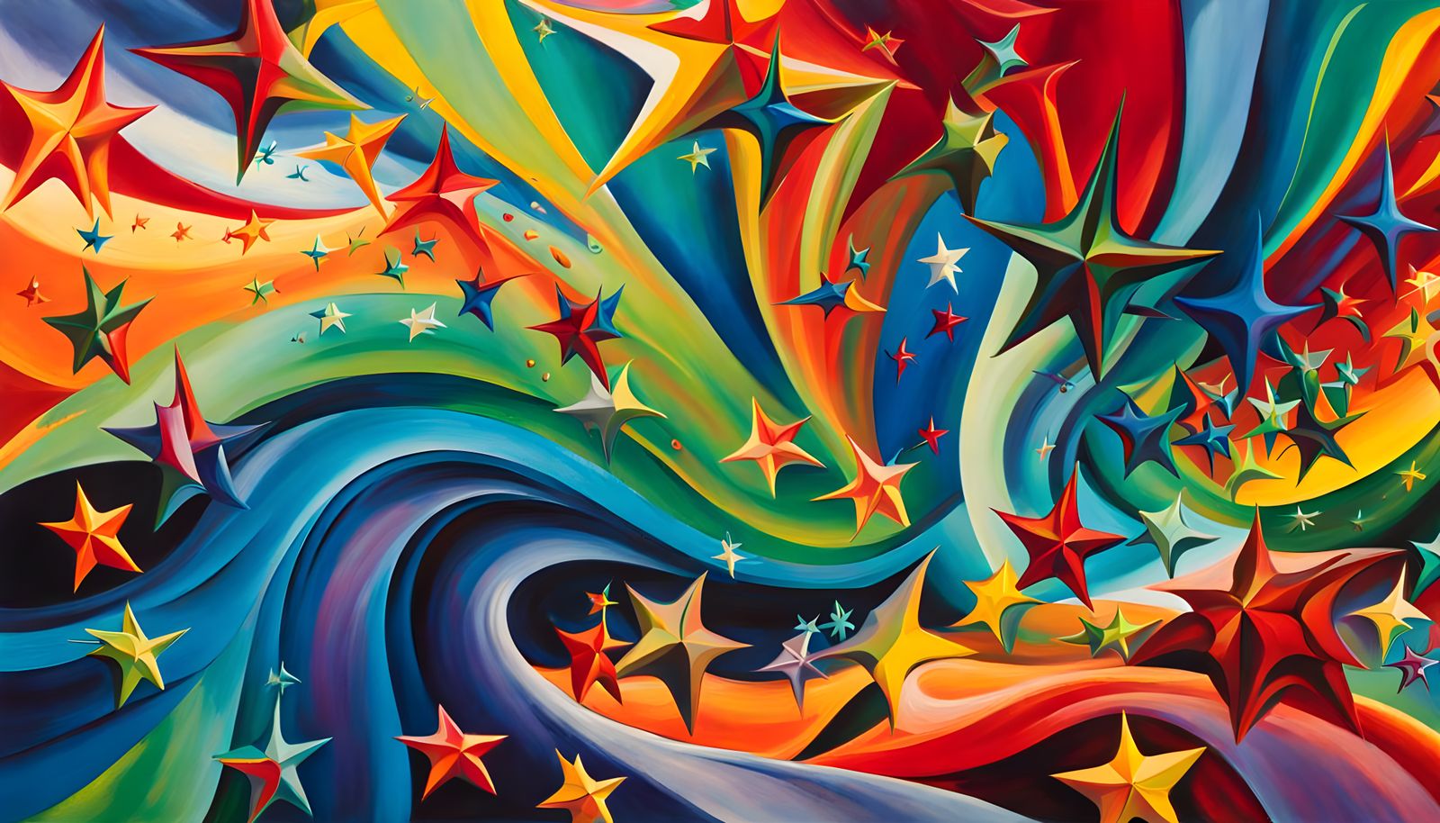 Iridescent Stars in Magnetic Wave Energy: Abstract Expressio...