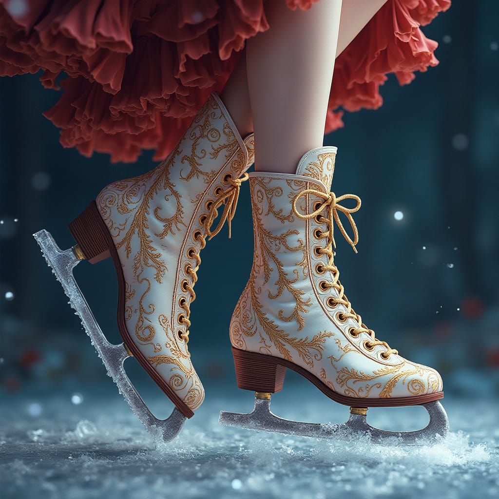 Baroque Fantasy Ice Skates in Majorette Boots