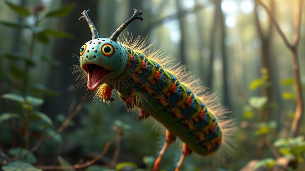 ONE EXCITIED CATERPILLAR!