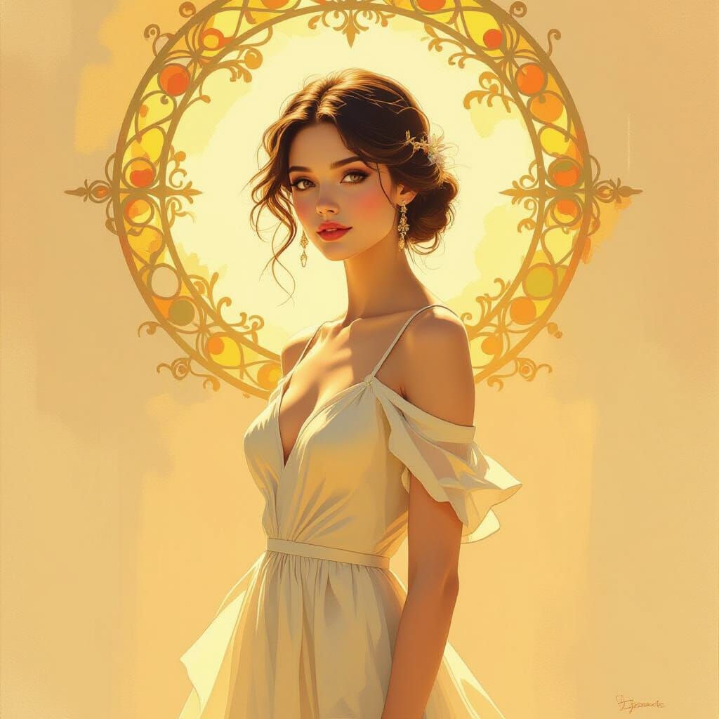 Impressionist Woman in Golden Light