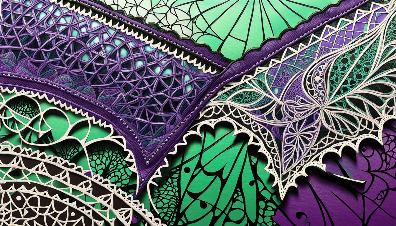 Gothic Zentangle Girl in Leather and Lace