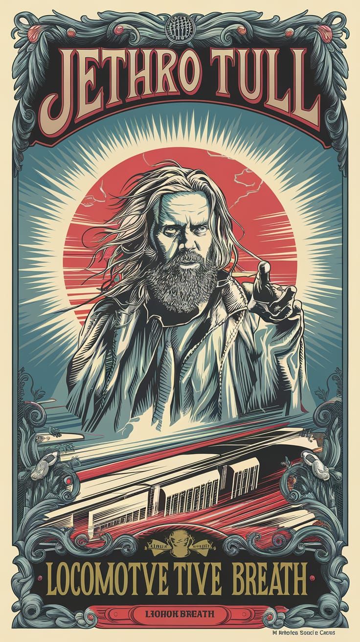 Jethro Tull Locomotive Breath Concert Poster