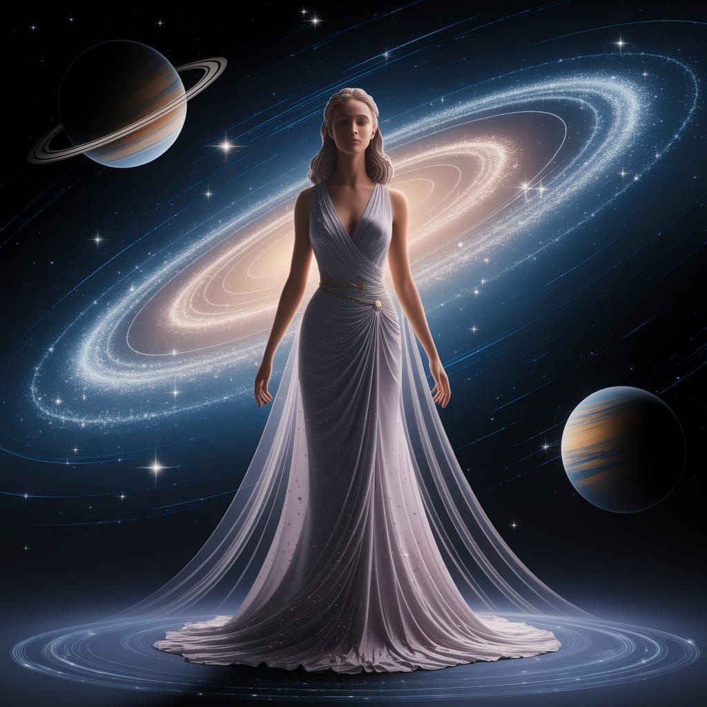 Cosmic Guardian: Woman in the Center of the Universe