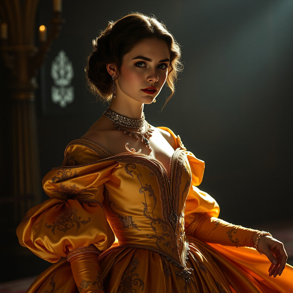 Padme Amidala in Golden Gown, Baroque Style