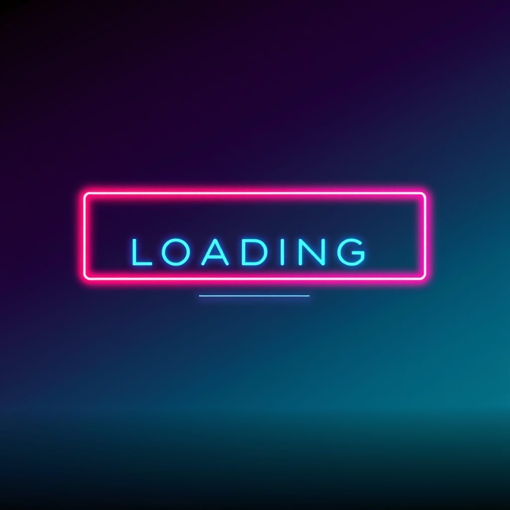 Neon Cyberpunk Loading Bar in a Dark Gradient Background