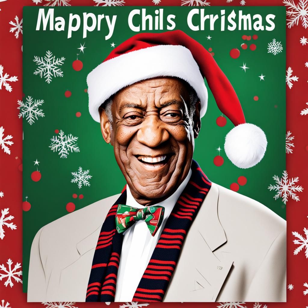 Vintage Christmas Card Featuring Bill Cosby