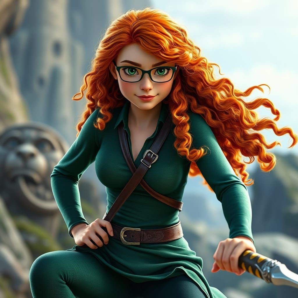Live-Action Merida with Blond Hair and Glasses