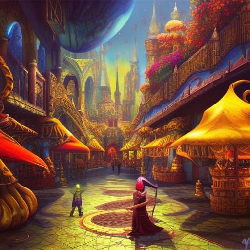 On a Colourful Fantasy Street