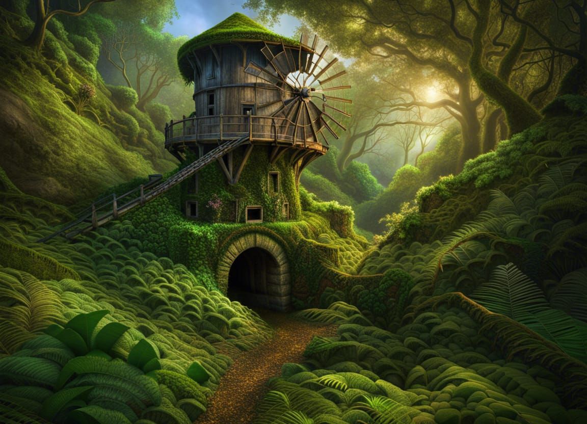 Jungle Windmill Secret Hideaway in Renaissance Style