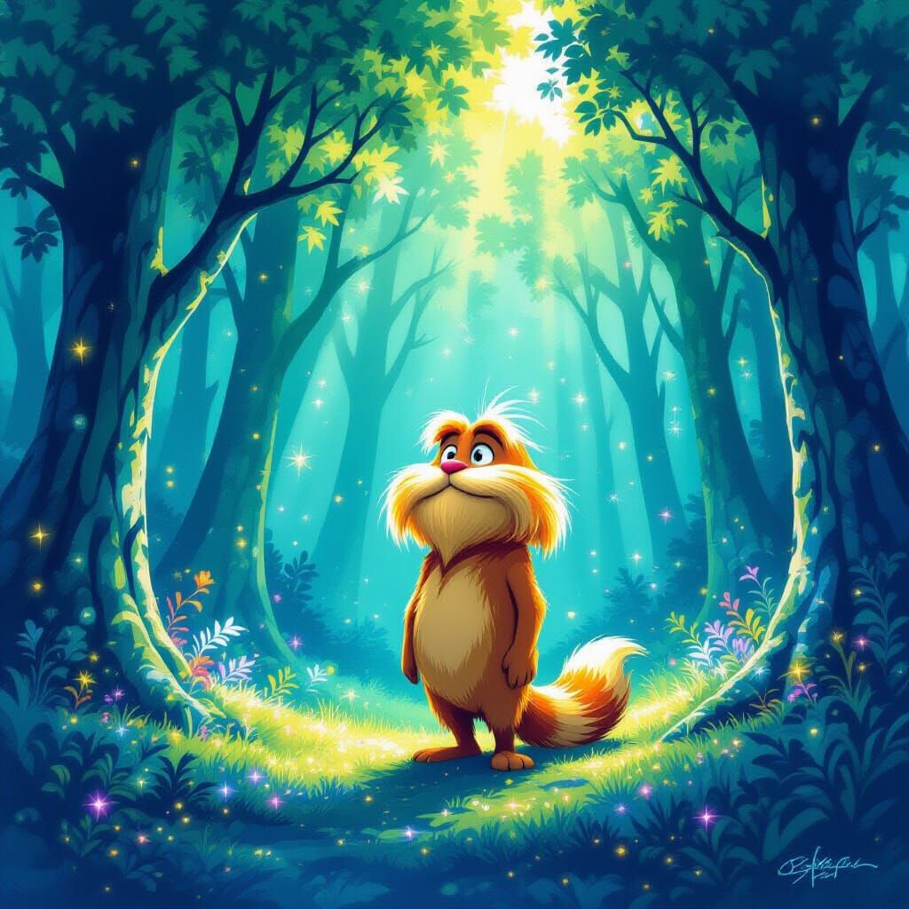 The Lorax in a Luminescent Forest with Pixie Dust
