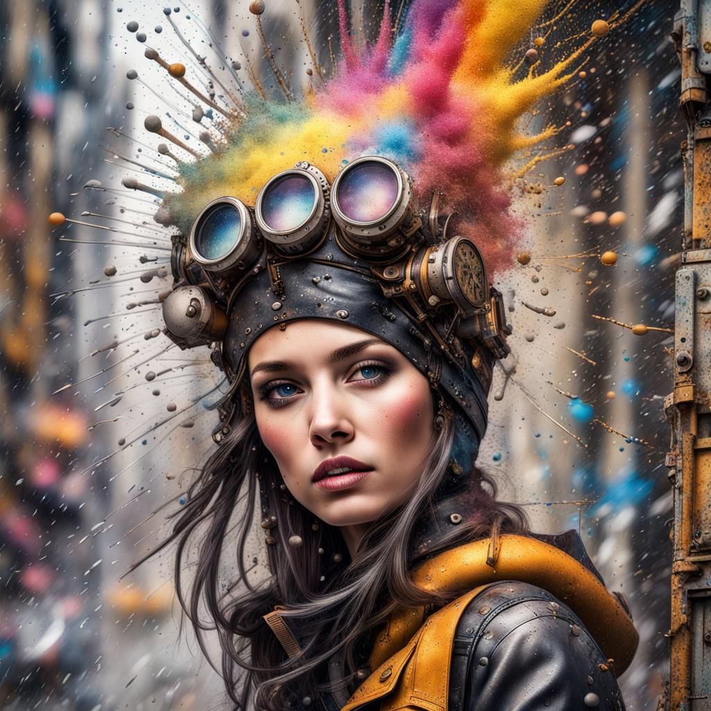 Explosion of Dust: Steampunk Gothic Graffiti in HDR