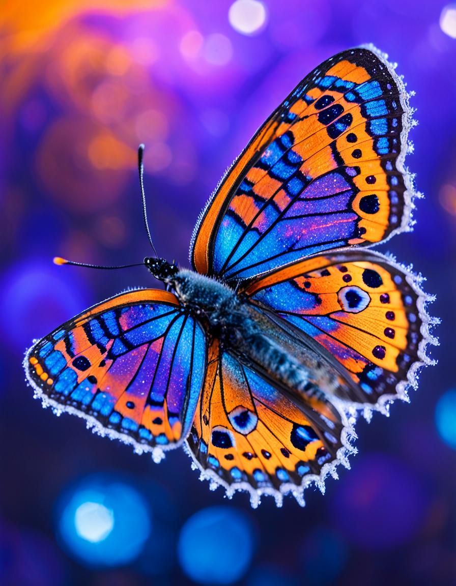 Icy Stardust Butterfly in Space, Astrophotography