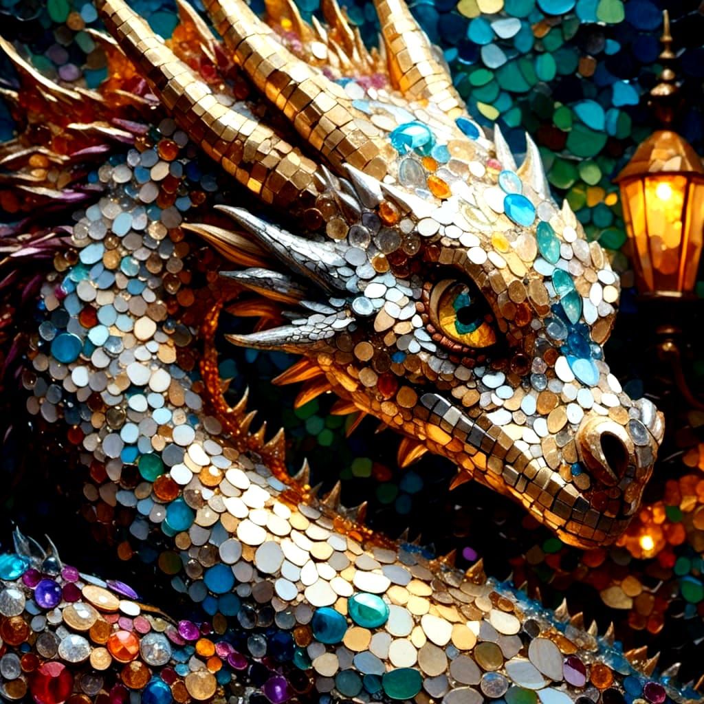 Rhinestone Dragon: Mosaic Beauty