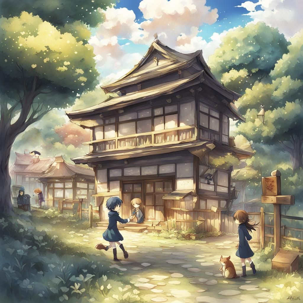 Anime Storybook Illustration in Manga Style