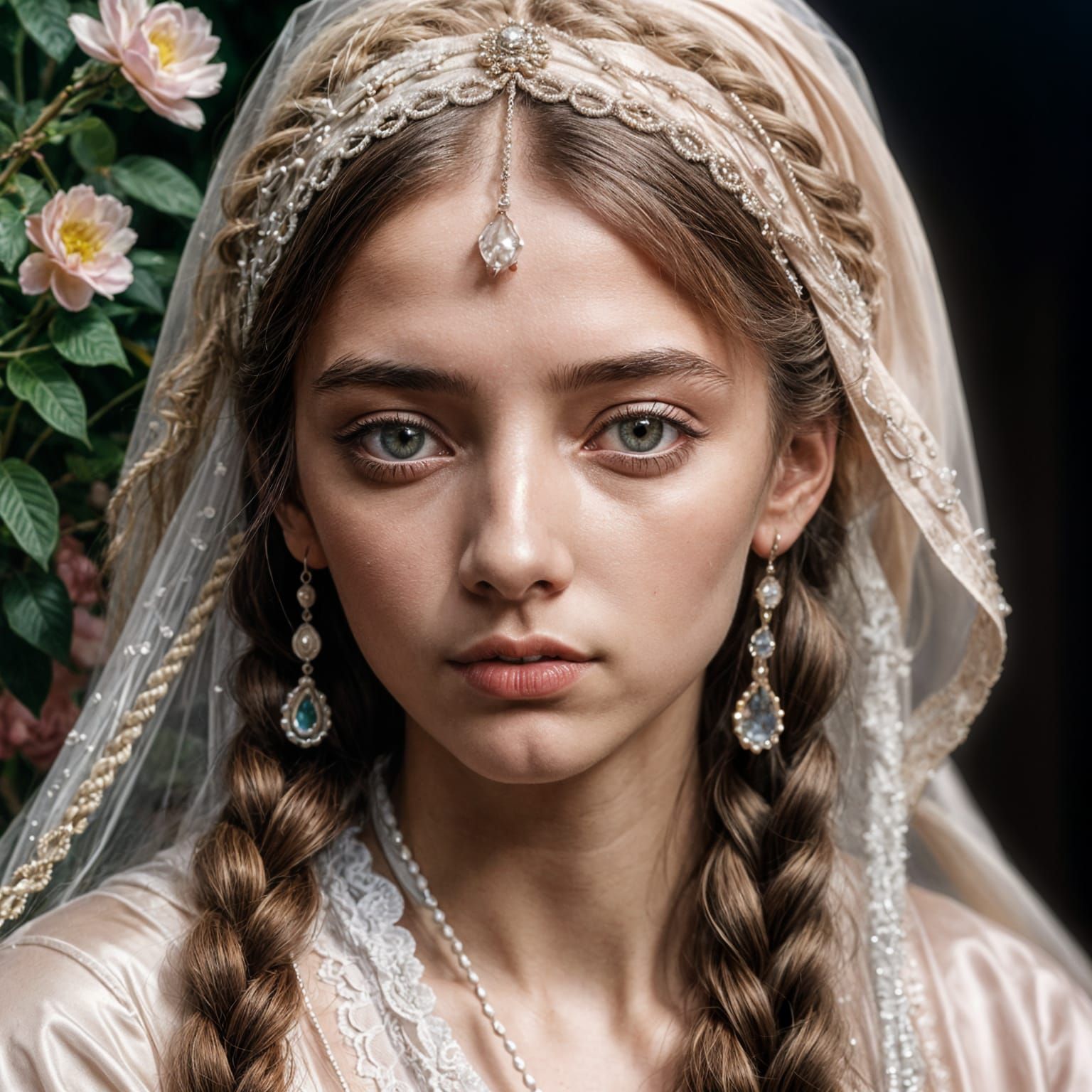 Tsarina Dunka in Pink Sarafan with Veil