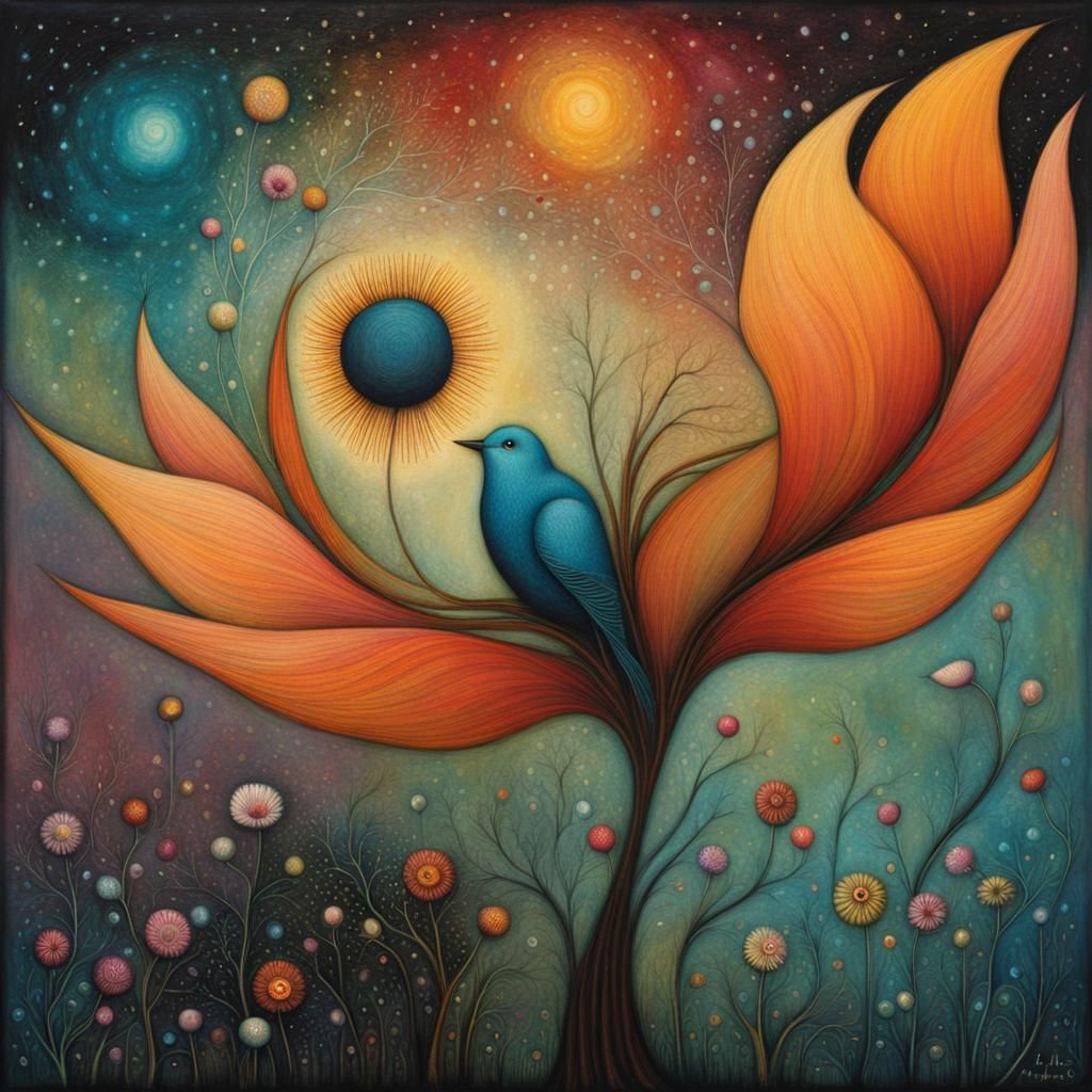 Dreamlike Flower in Pastel Colors: Surrealist Art