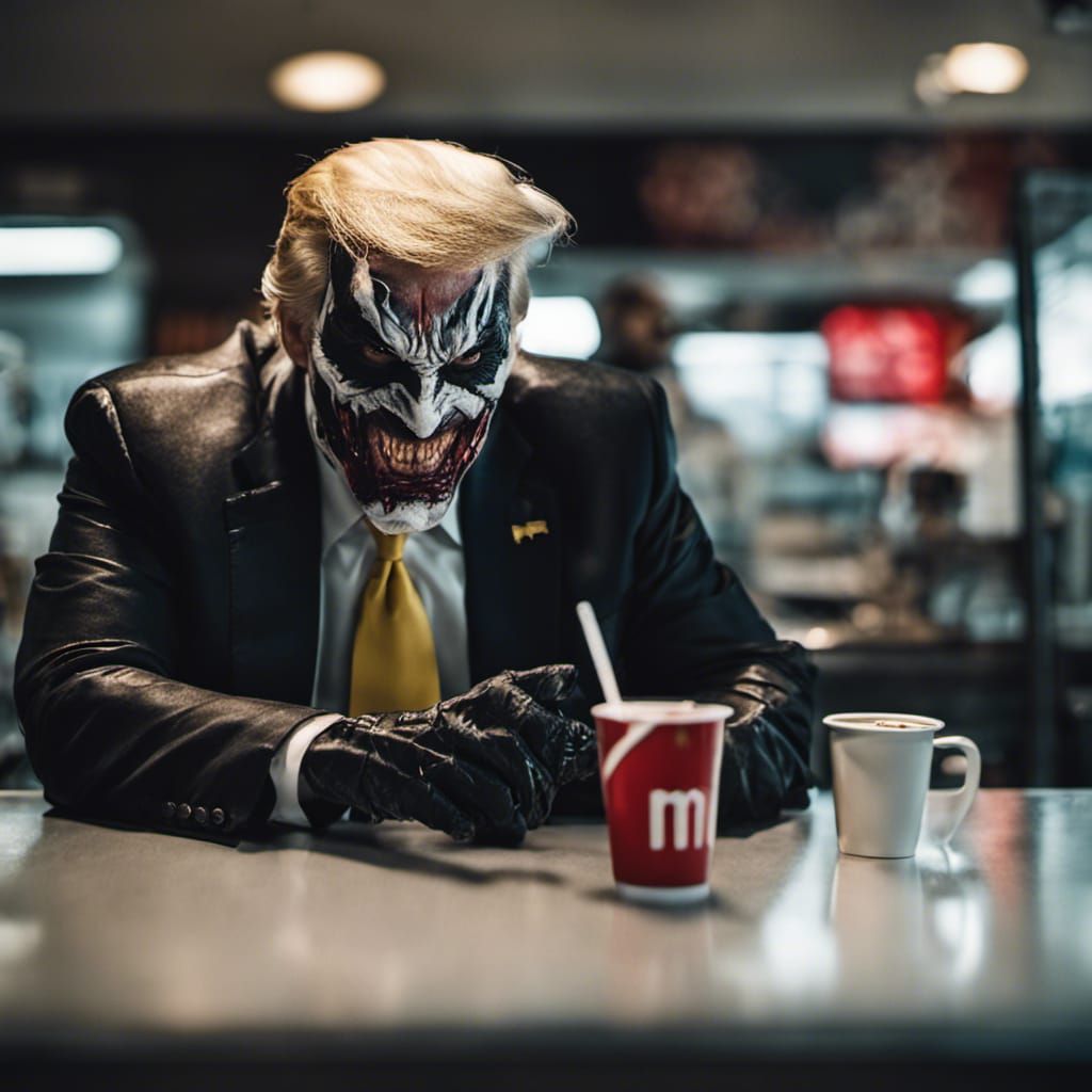 Donald Trump as Venom at McDonalds