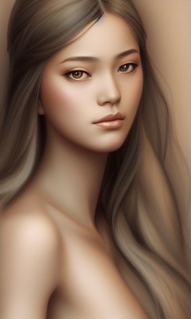 Aesthetic Portrait of a Beautiful Young Goddess