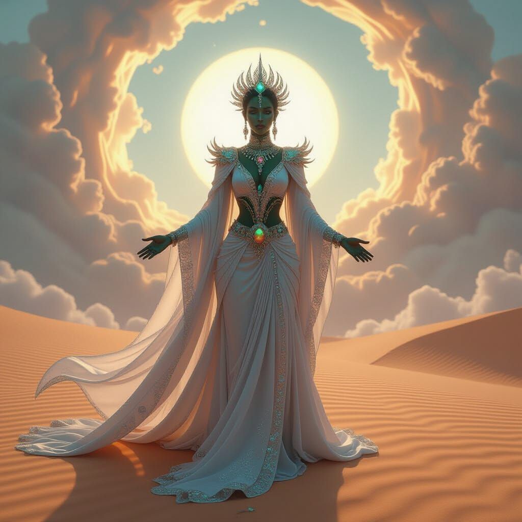 Alien Princess in Surreal Digital Art Style