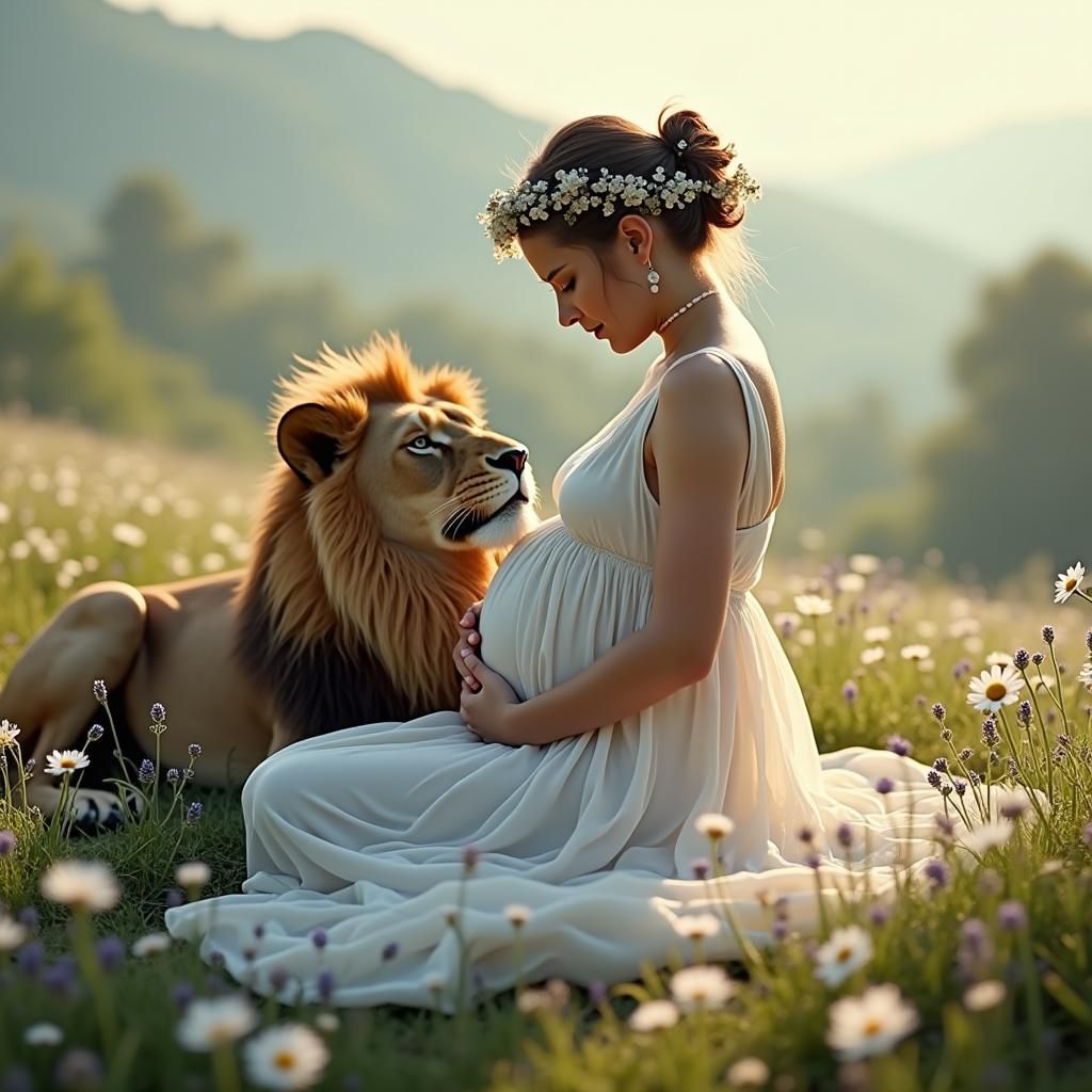 Woman, Lion, and New Life: A Pre-Raphaelite Vision