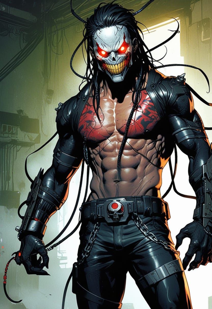 Dark Superhero Manslaughter in Comic Book Style