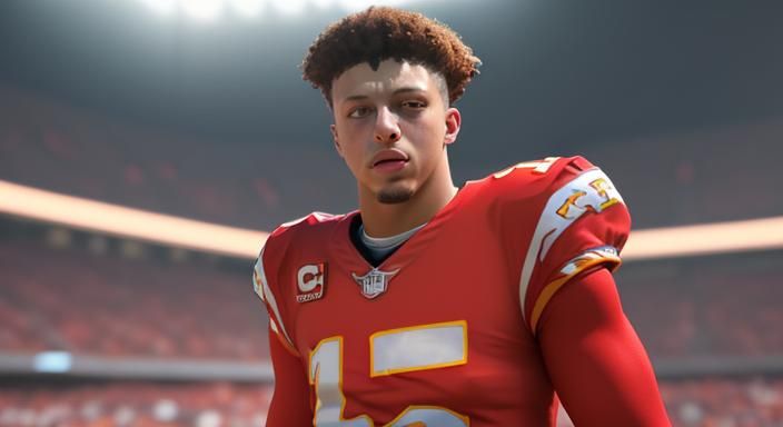 Patrick Mahomes in Chargers Jersey: 3D Render