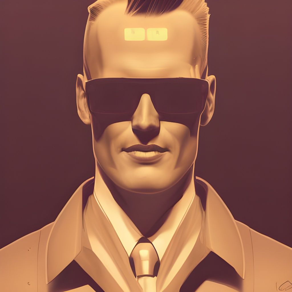 Max Headroom Portrait in Hyperdetailed Style