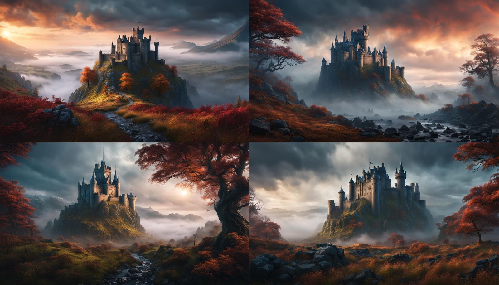 Fantasy Castle Landscape in Scotland: Cinematic Matte Painti...