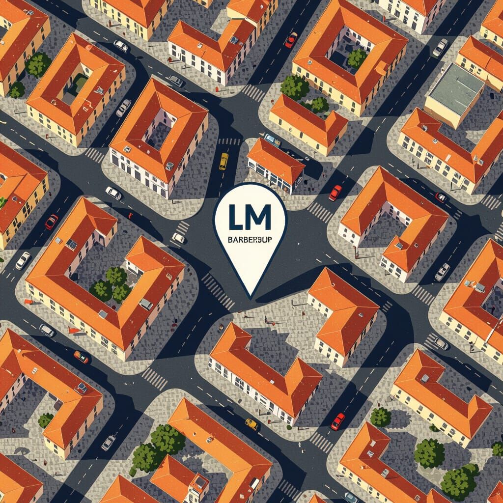 LM BARBERSHOP Location Map in Modern Style