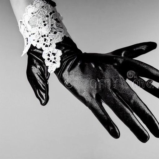Monochrome Lace and Satin Glove Hand