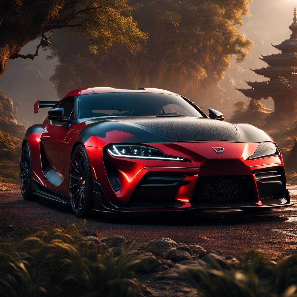 Detailed Matte Painting of a Supra in Deep Color
