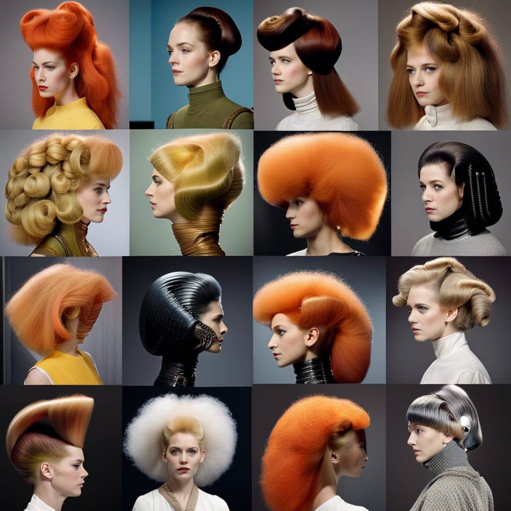 Science Fiction Hairstyles Exhibition Collage