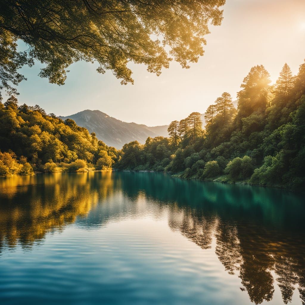 Majestic Blue Lake Landscape Photography