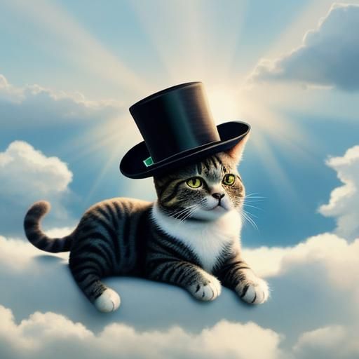 Cat in Top Hat and Suit in Divine Light