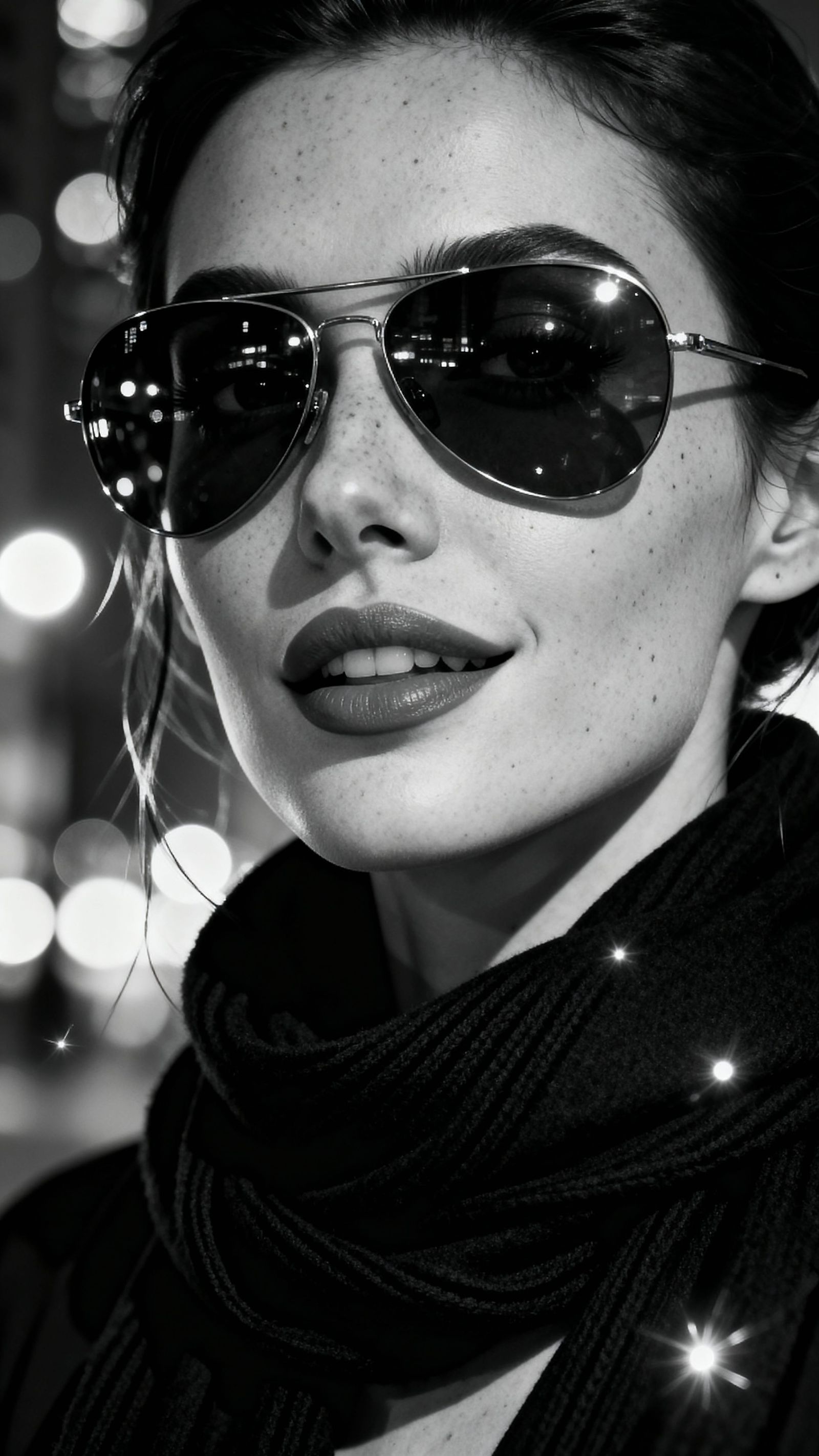 Mysterious Woman Portrait: Hyper-Realistic Monochrome Beauty