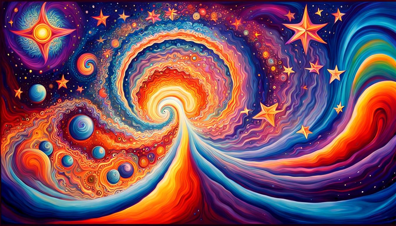 text says "Foxtrot Delta Juliette Tango" ; with flowers and peace signs and an anchor; stencil style colorful, boehmian ...