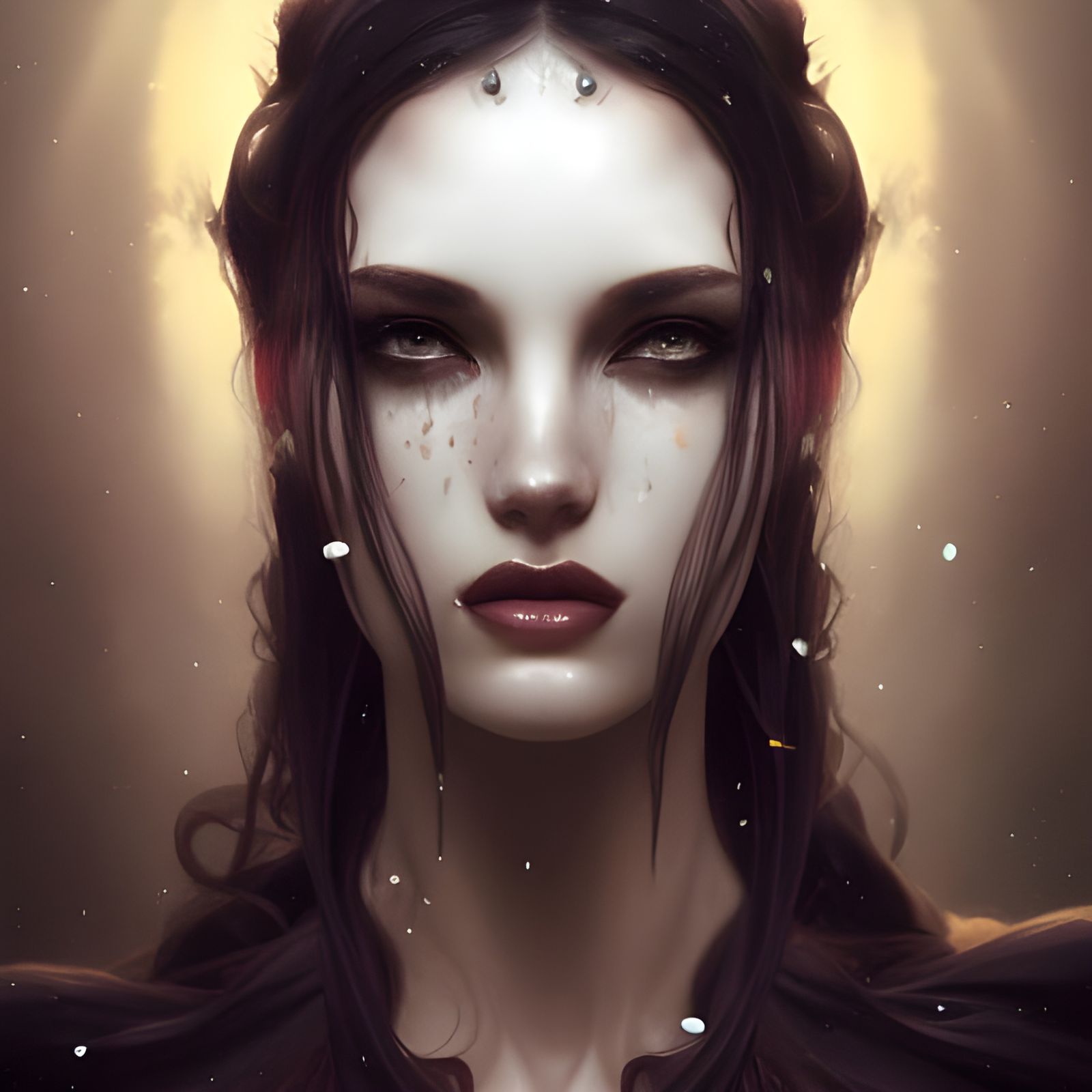 Gothic Goddess Portrait in Hyperdetailed Style