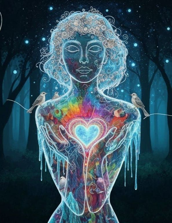 Ethereal Tree Spirit Blossoms from Forest Floor