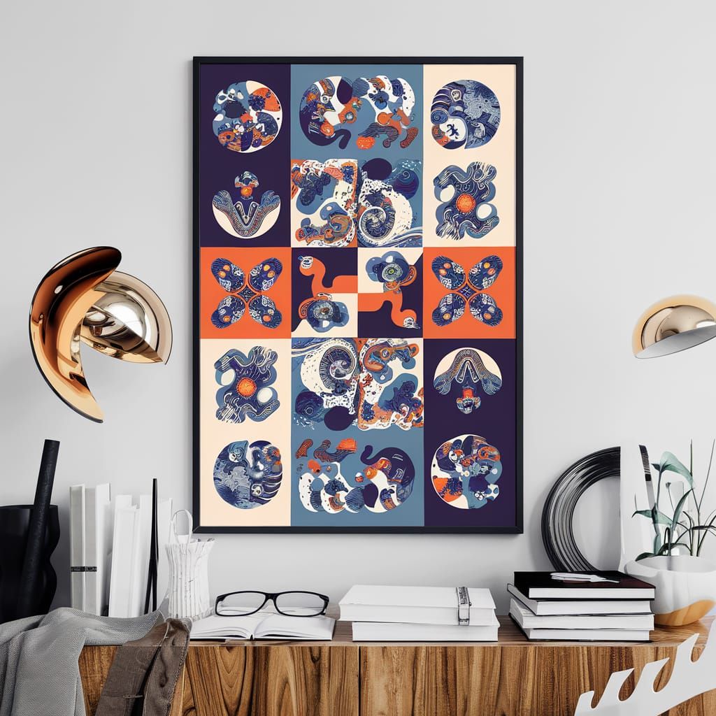 Global Crisis Poster with Abstract Art