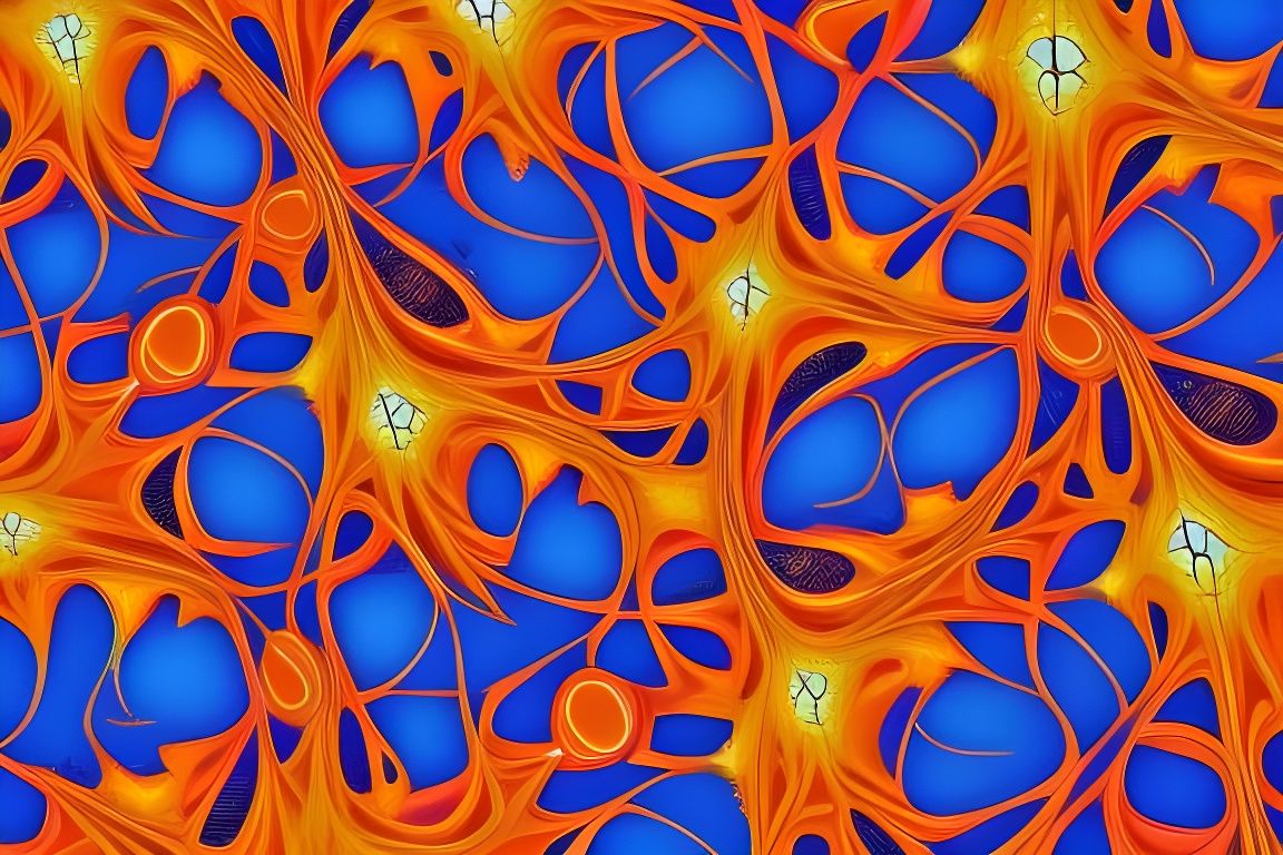 Fractal Jungle: Green and Blue Leaf Patterns