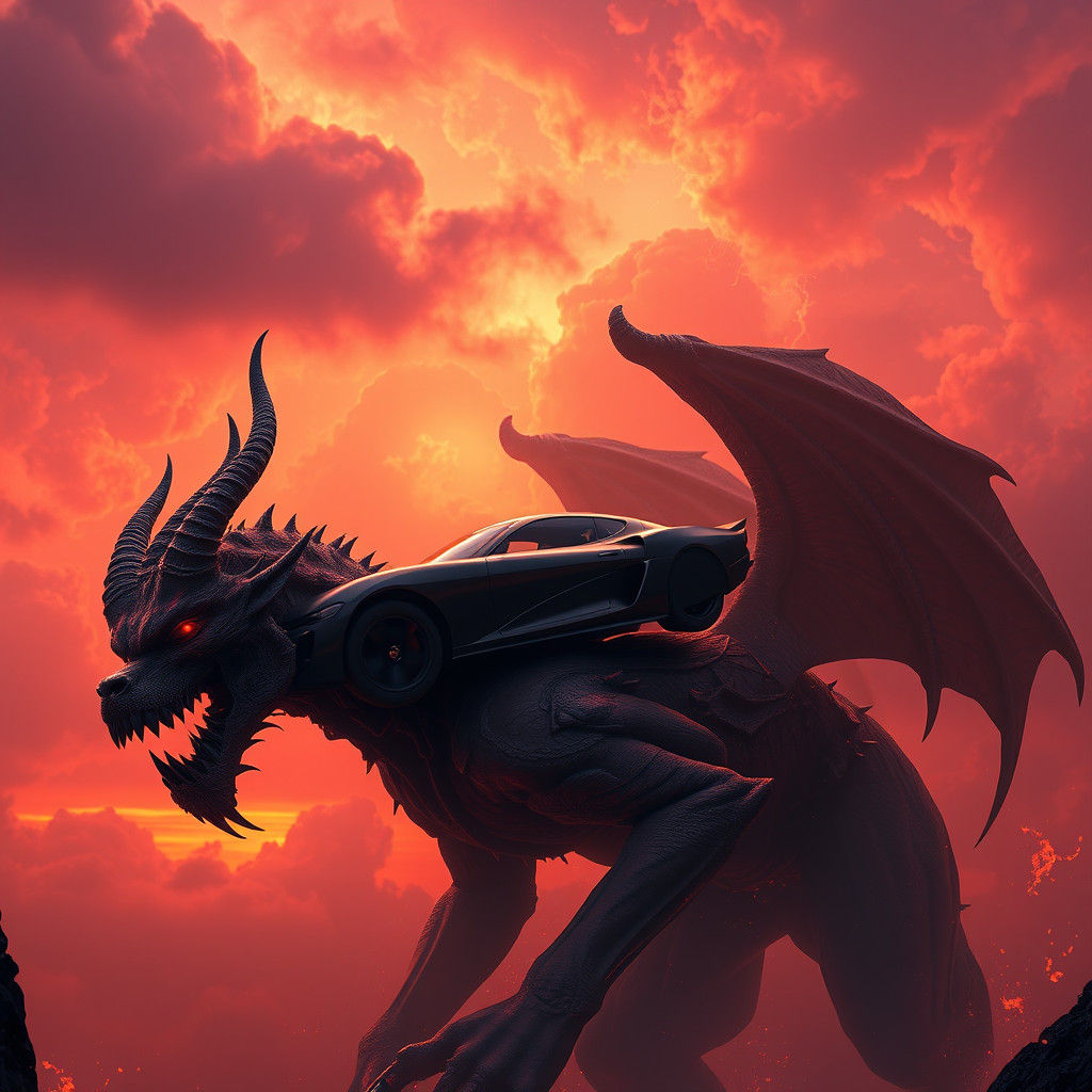 Car on Devil's Back, Digital Art