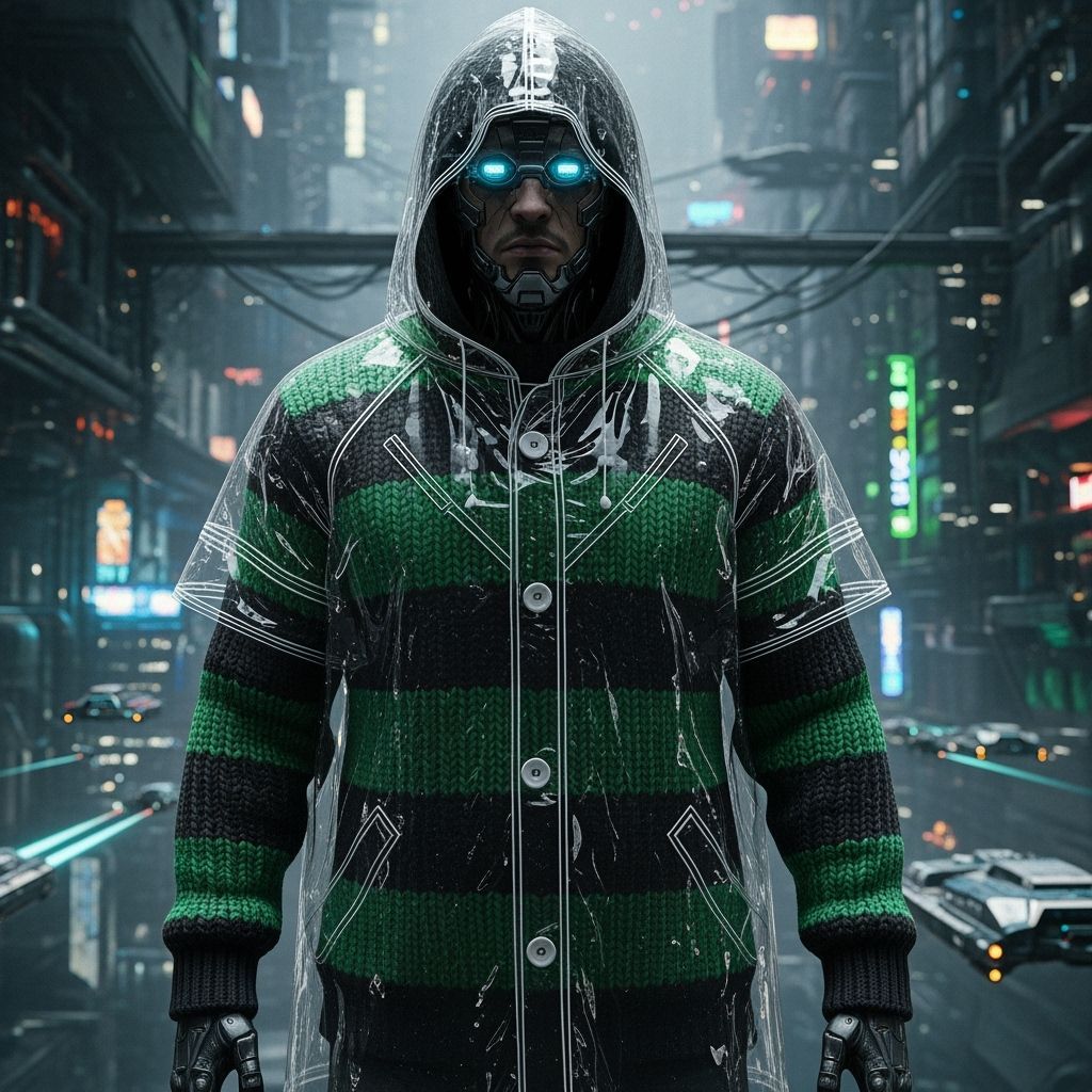 Cyberpunk Figure in Futuristic Cityscape