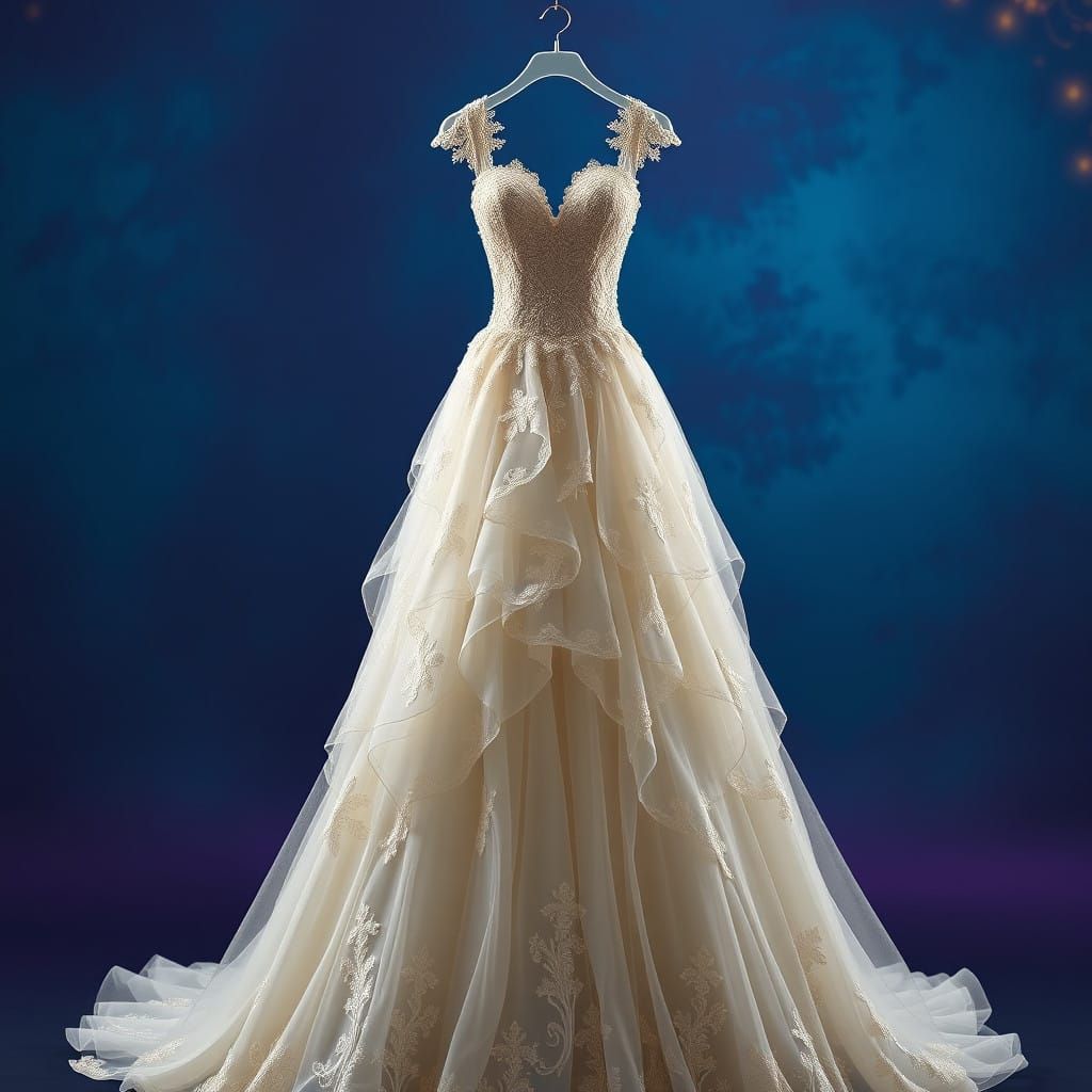 Vintage Glamour Wedding Dress in Cyberpunk Style