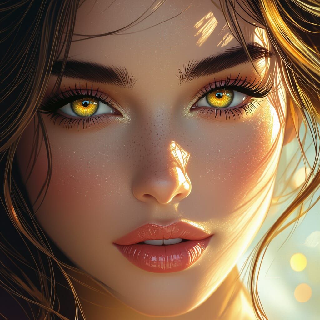 Golden Amber Eyes in Soft Natural Light