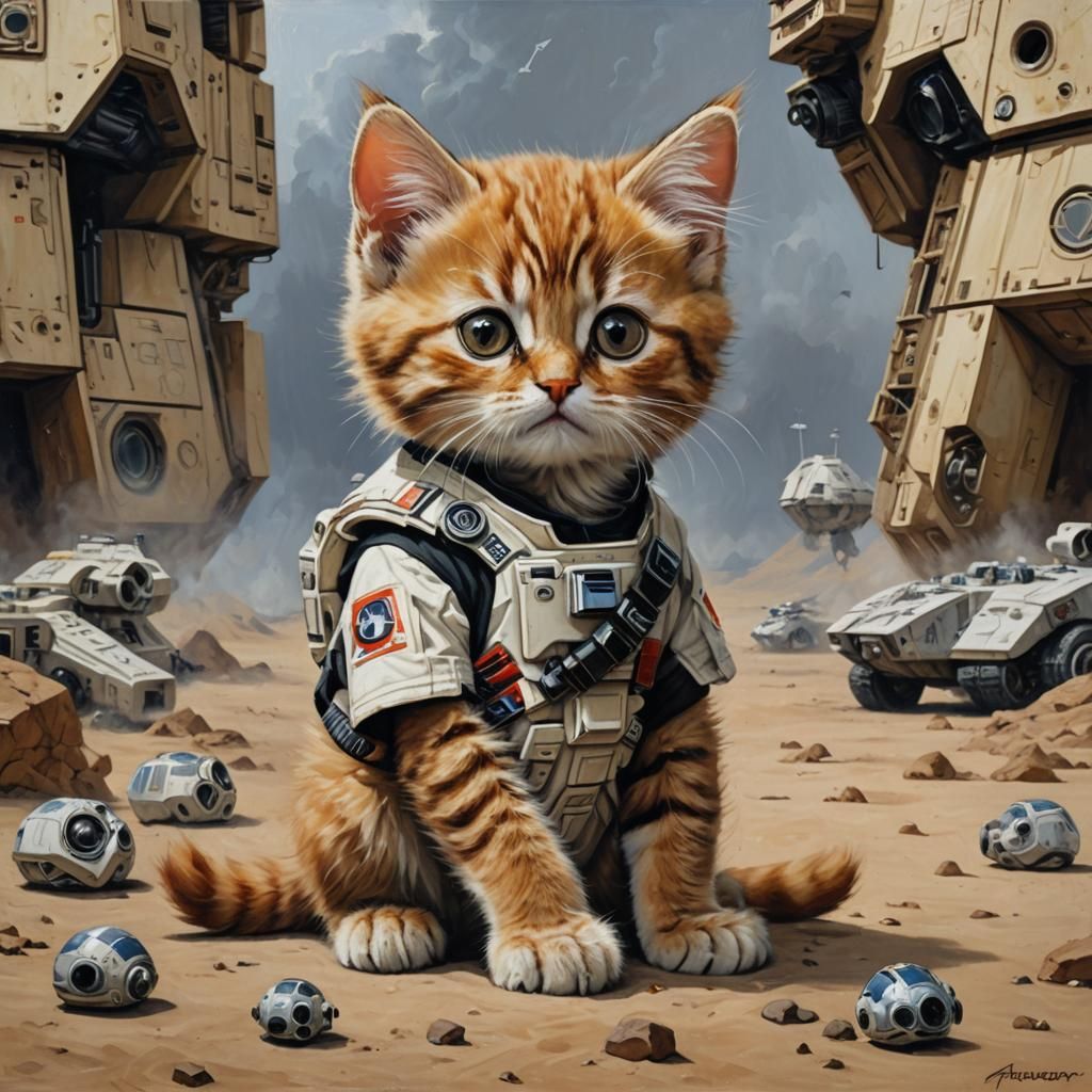 Rebel Alliance Kitten Oil Painting