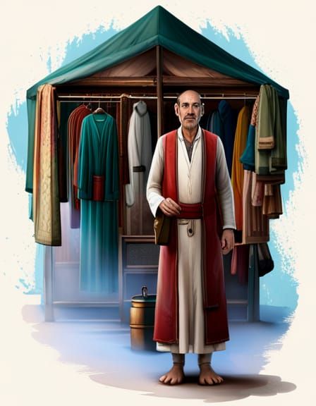 Loxodon Shopkeeper in Grand Souk: Digital Matte Painting
