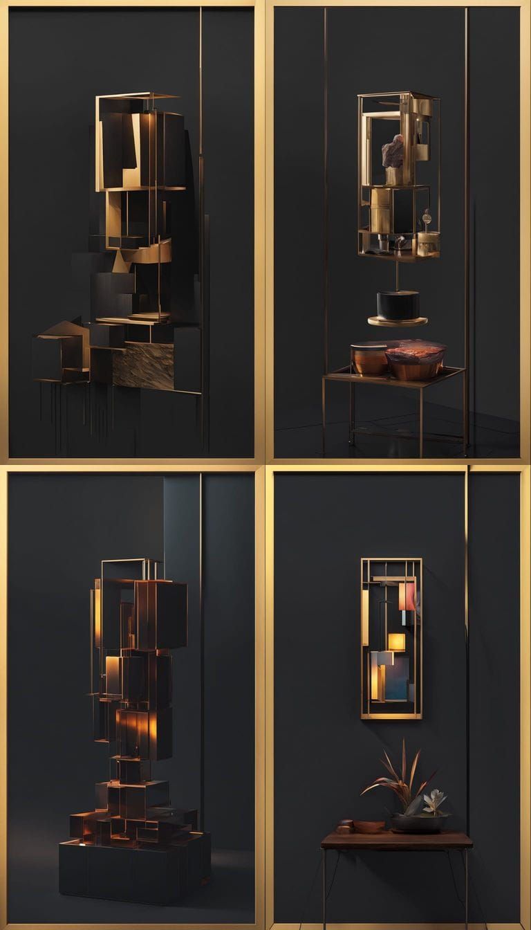 Abstract Cubist Painting with Geometric Shapes