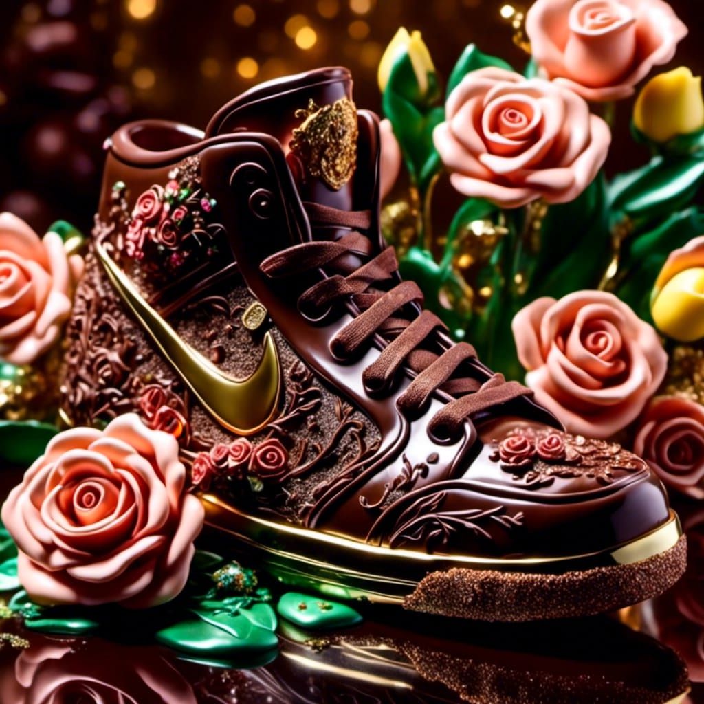 Chocolate Nike Sneaker for Easter: Hyperrealistic Product Im...