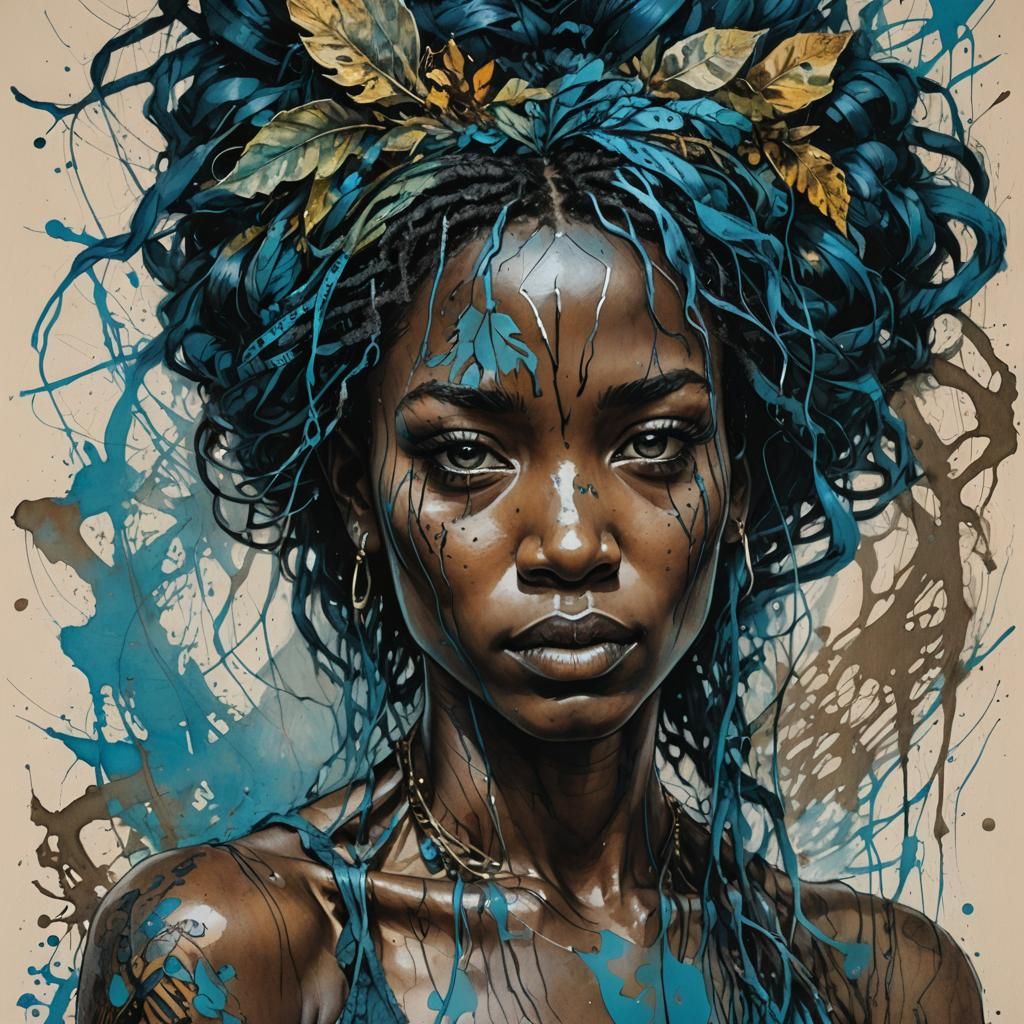 River Nymph Portrait in Carne Griffiths Style